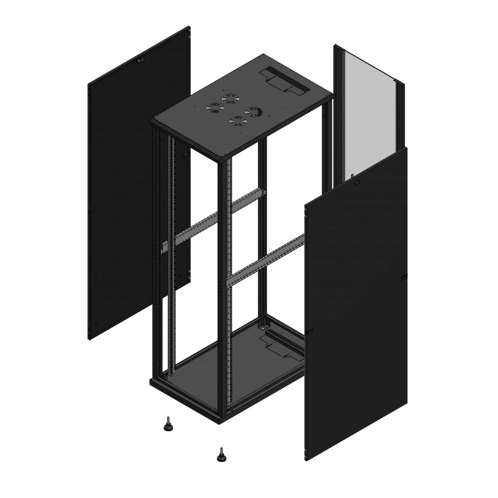 Gigamedia Vloer patchkast SP ar enkel ver 19" 42he 600x1000mm zwart 7042610SPPVS