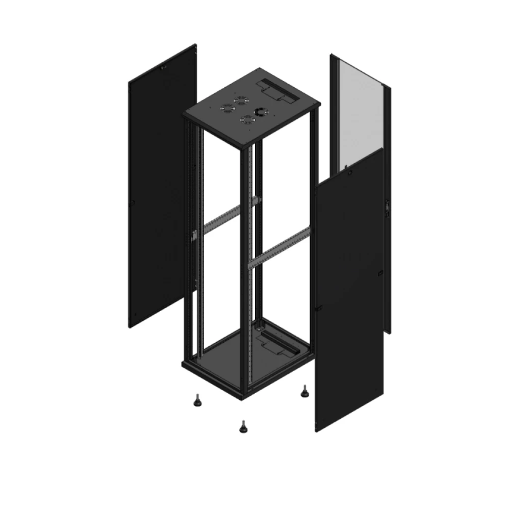 Gigamedia Vloer patchkast SP ar enkel ver 19" 47he 600x800mm zwart 704768SPPVS