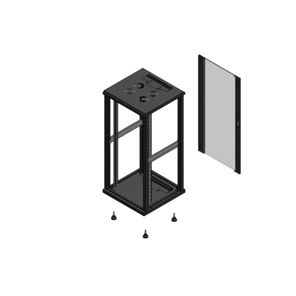 Gigamedia Vloer patchkast SP ar enkel ver ex 19" 26he 600x600mm zwart 702666sppvsex