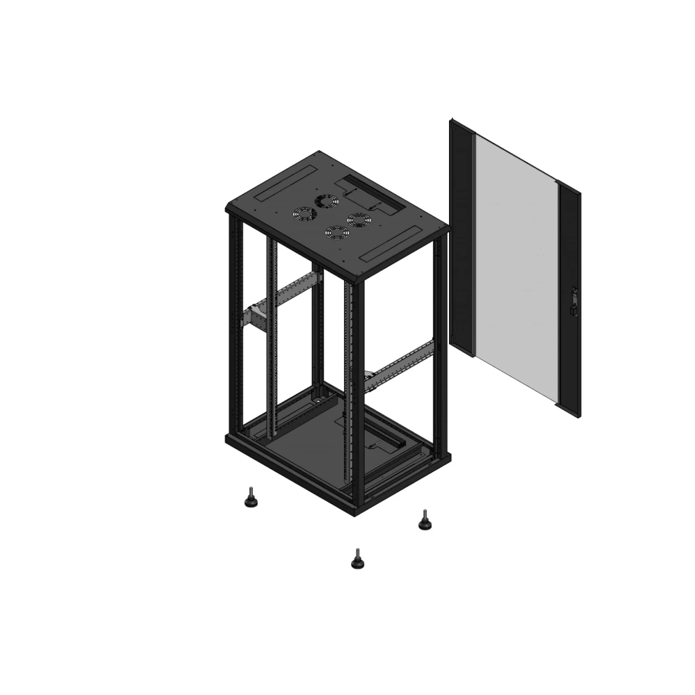 Gigamedia Vloer patchkast SP ar enkel ver ex 19" 26he 800x600mm zwart 702686sppvsex