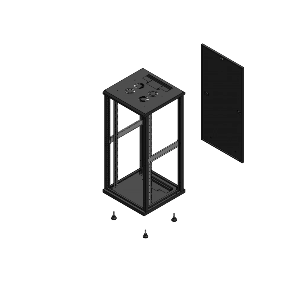 Gigamedia Vloer patchkast SP par ex 19" 26he 600x600mm zwart 702666spparex