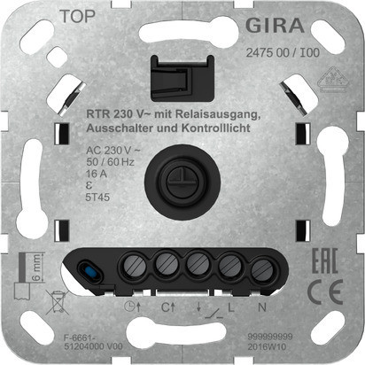 Gira Non-Design RTR 230 V relaisuitgang uit + CTRL.L. basiselement