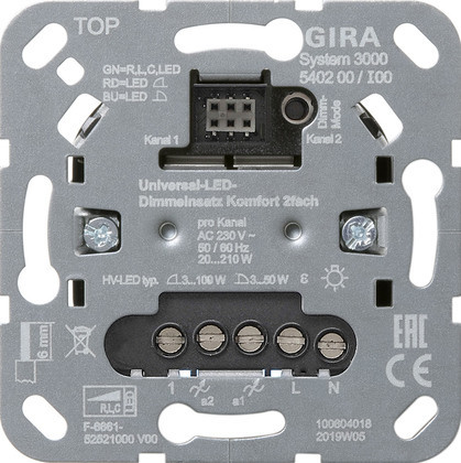 Gira Non-Design S3000 Uni.leddim.-B.el. komfort 2-V basiselement