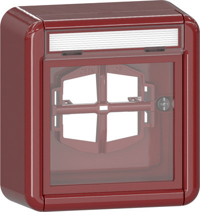 Gira Spatwaterdicht opbouw IP44 Afd. TK + glasplaat spatwaterd. opbouw rood