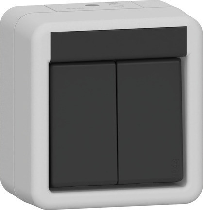 Gira Spatwaterdicht opbouw IP44 Wipdrukc. serie spatwaterd. opbouw grijs