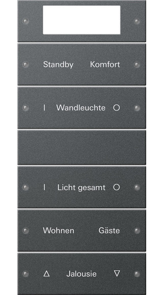 Gira System 55 Across programs Wippenset 5-V plus (2+3) beschr. system 55 antracit(gel.)