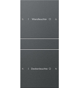 Gira System 55 Across programs Wippenset 2-V (1+1) beschr. system 55 antracit(gel.)