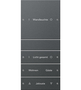 Gira System 55 Across programs Wippenset 4-V (1+3) beschr. system 55 antracit(gel.)