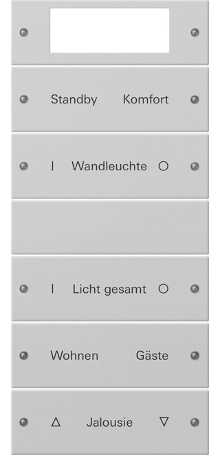 Gira System 55 Across programs Wippenset 5-V plus (2+3) beschr. system 55 gris m(gel.)