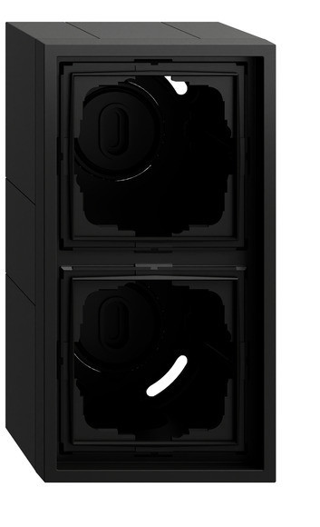 Gira System 70 Gira F300 Ob-Beh. 2-V + afd.R. F300 zwart m(gel.)