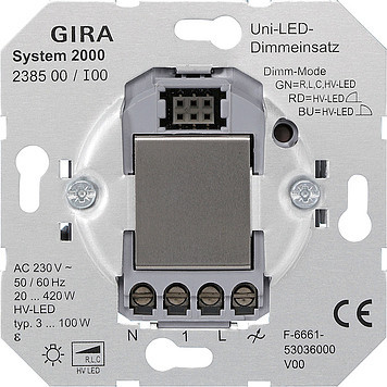 Gira S2000 uni-leddim.-B.el. (tastdim.) system 2000