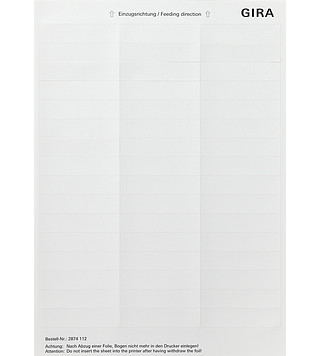 Gira TEKSTVL 15,8X67 ZWIT SE48