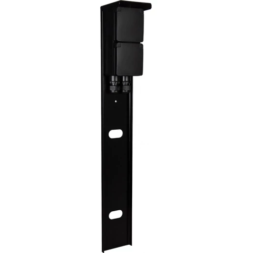 Glampère Pro tuinpaal (dubbele wartel) 2 contactdozen glanzend zwart ip55