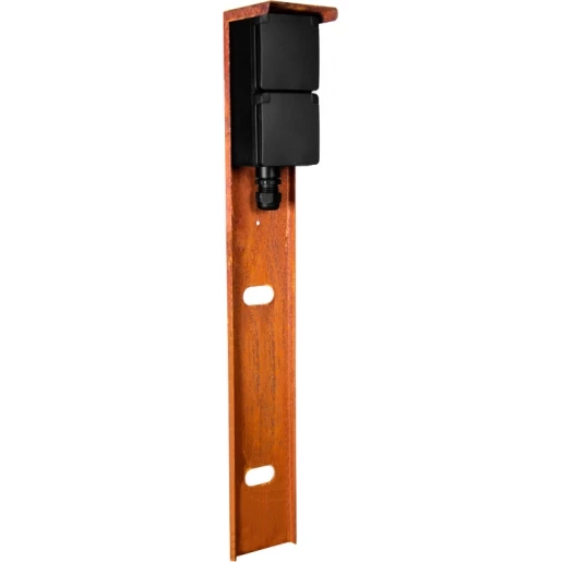 Glampère Pro tuinpaal (enkele wartel) 2 contactdozen glanzend ip55