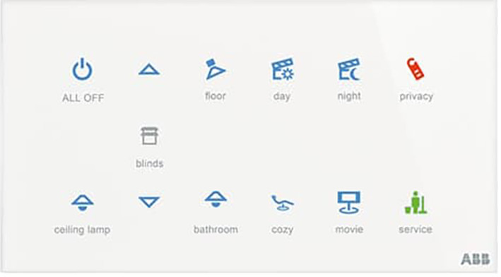 Glasstouch Sensor KNX -tacteo 12-voudig, horizontaal