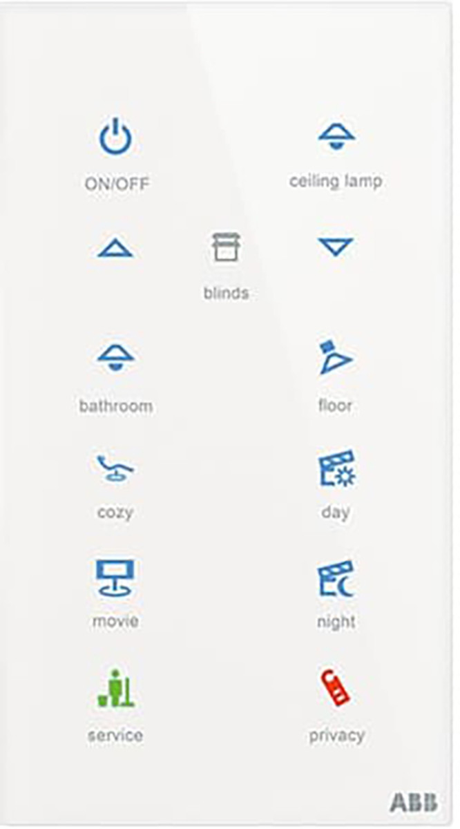 Glasstouch Sensor KNX -tacteo 12-voudig, vertikaal