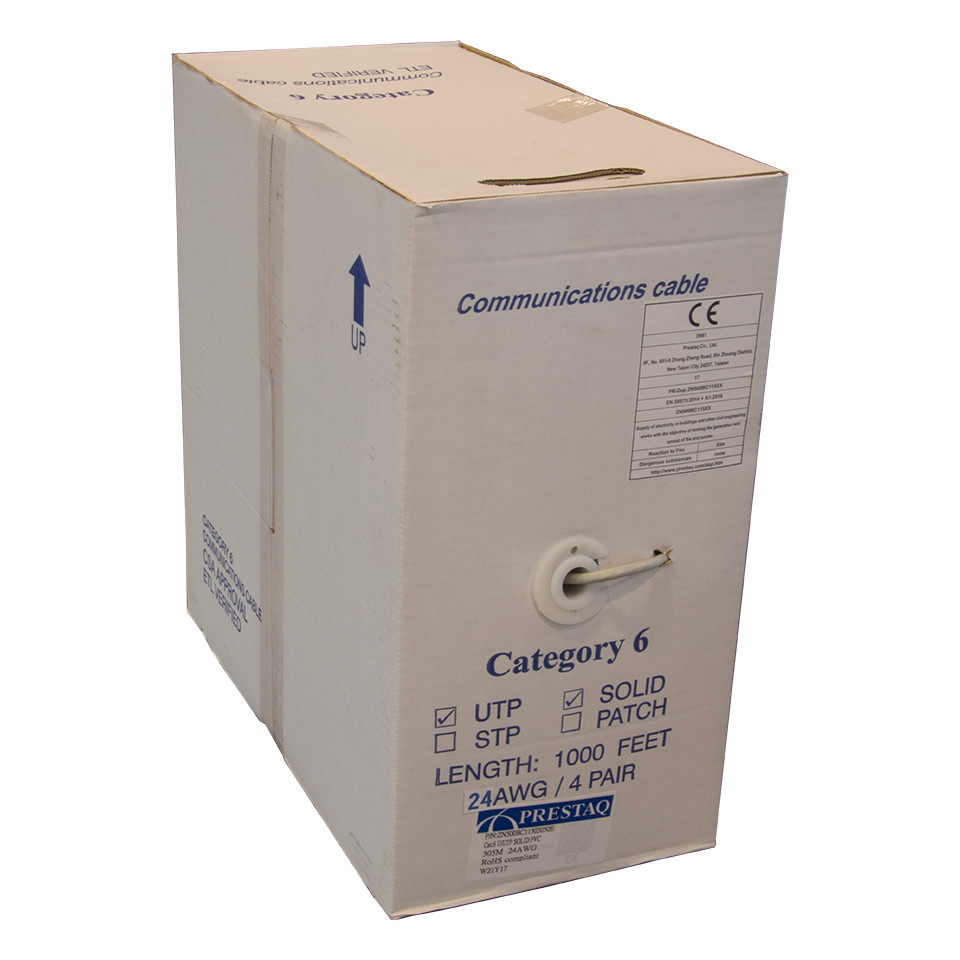 Grayle Cat.6 U/Utp cat.6 solid PVC 24 awg grey 305M white box eca