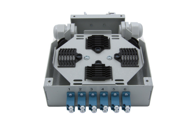 Grayle Din Rail mount fiber splice box loaded 6PC LC6D 128x130x36mm