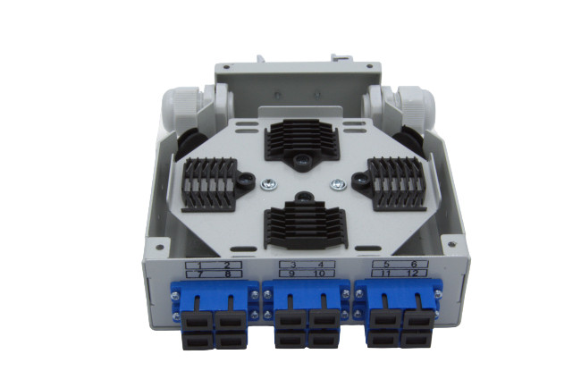 Grayle Din Rail mount fiber splice box loaded 6PC SC6D 128x130x36mm