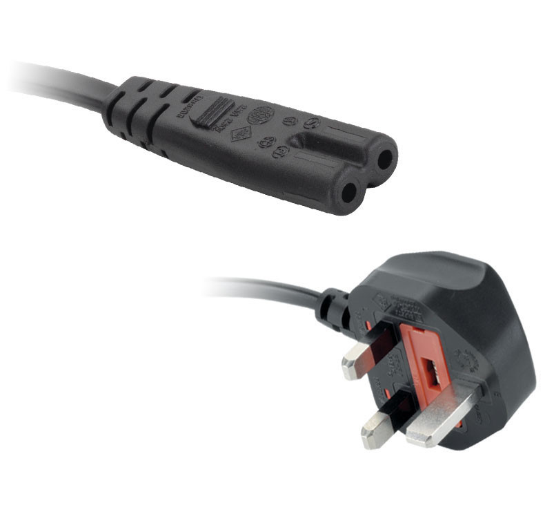 Grayle Energievoorziening Engelse Stroom kabel 2-polig 5amp zwart 1.8 meter