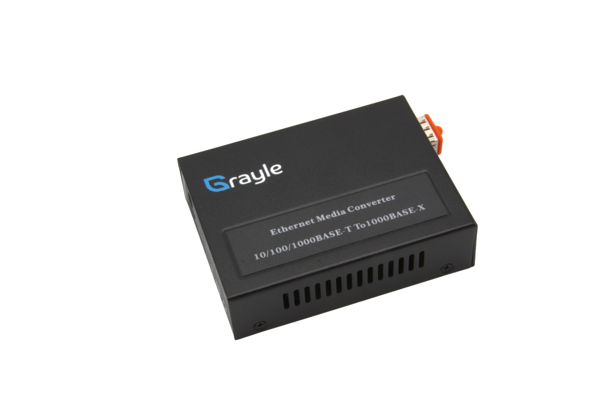 Grayle Glasvezel Converter 2x RJ45 SFP Glasvezel Media converter, 2× RJ45 + SFP-sleuf, ingebouwde voeding