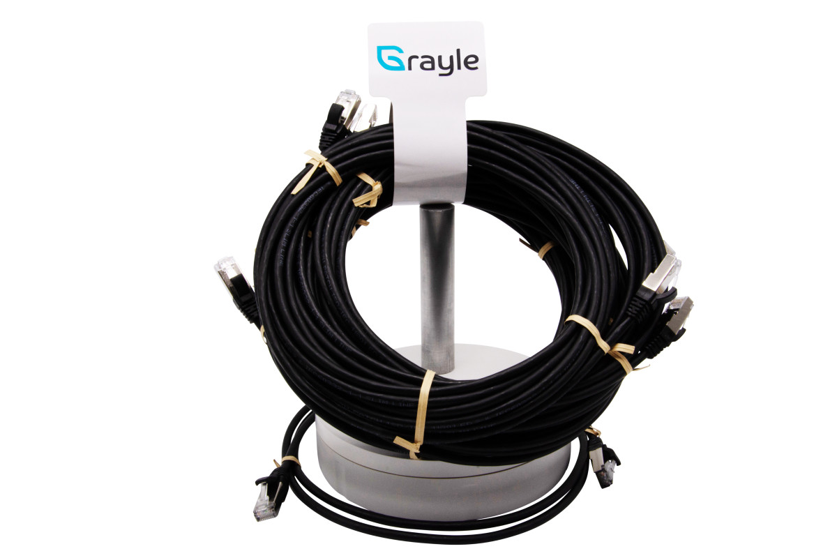 Grayle S/FTP cat.6a LSZH molded black 2.0 M