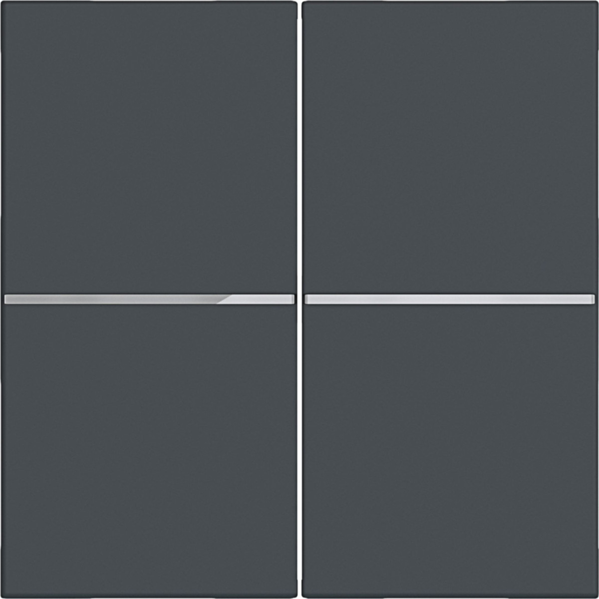 Hager A.x/C.x Afdekking Drukknop, 2-voudig, A.X/C.X, antraciet