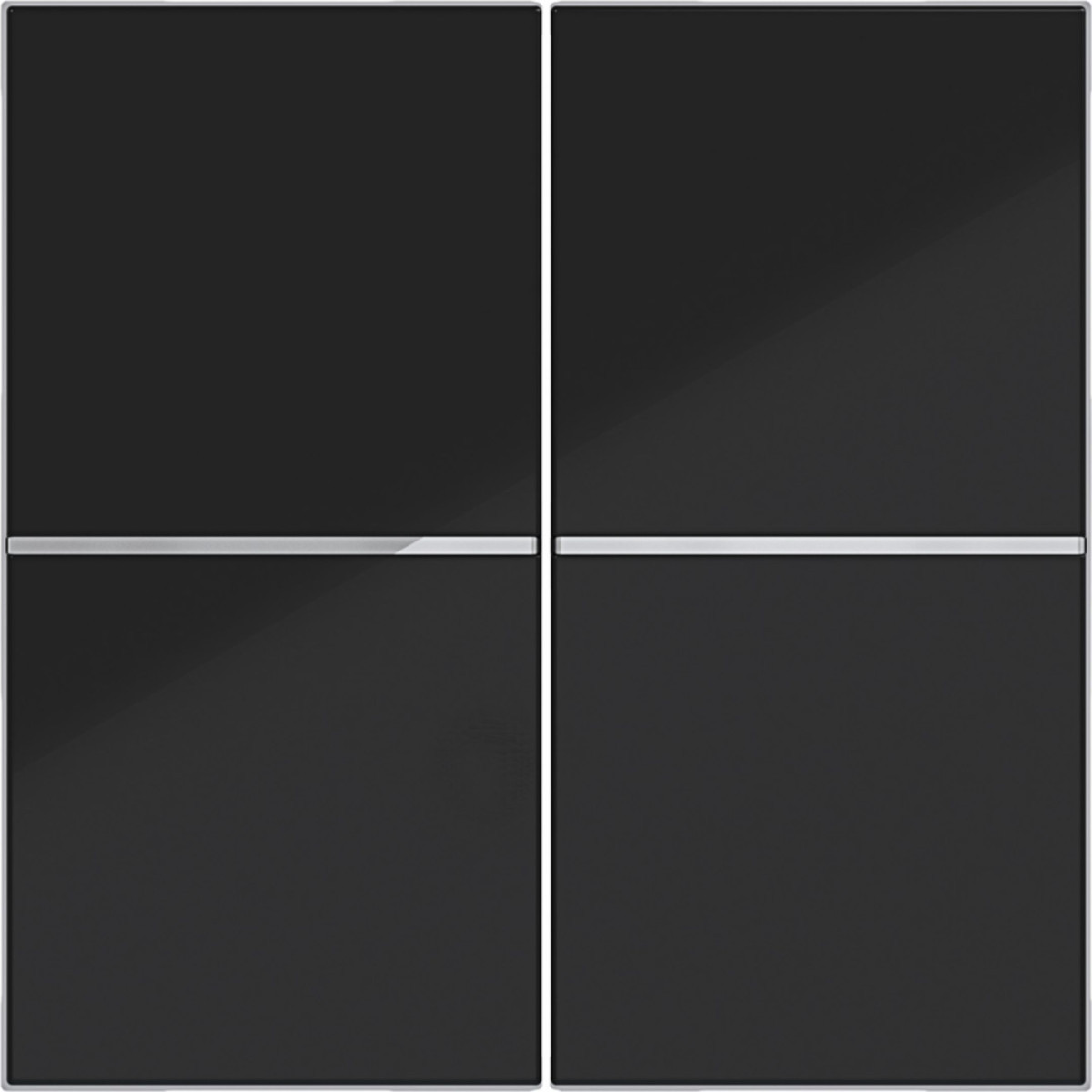 Hager A.x/C.x Afdekking Drukknop, 2-voudig, A.X/C.X, nachtzwart glanzend