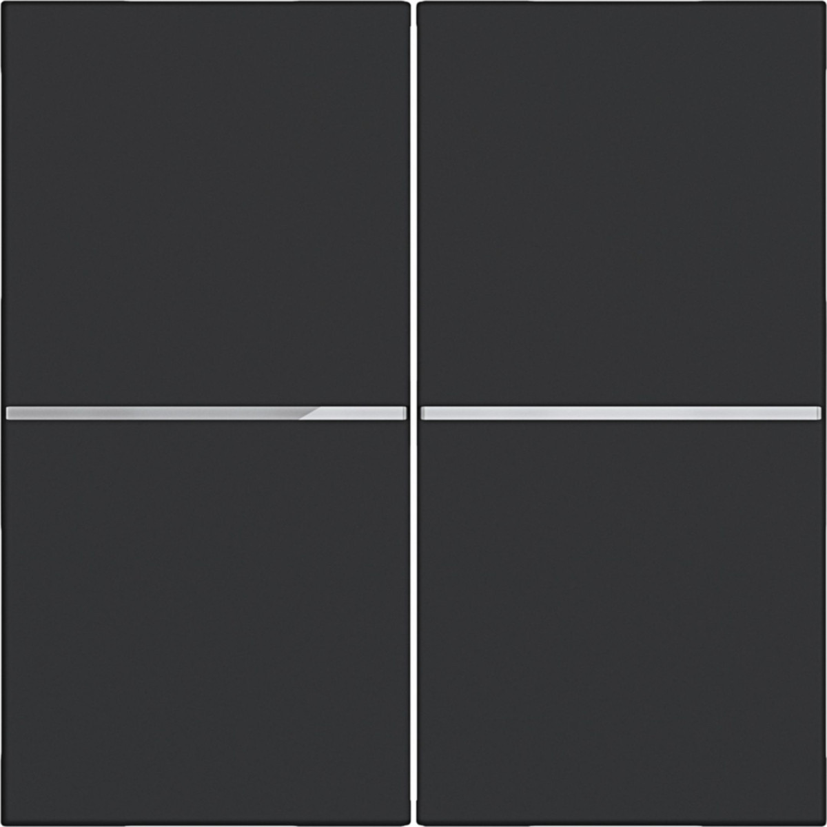 Hager A.x/C.x Afdekking Drukknop, 2-voudig, A.X/C.X, nachtzwart mat