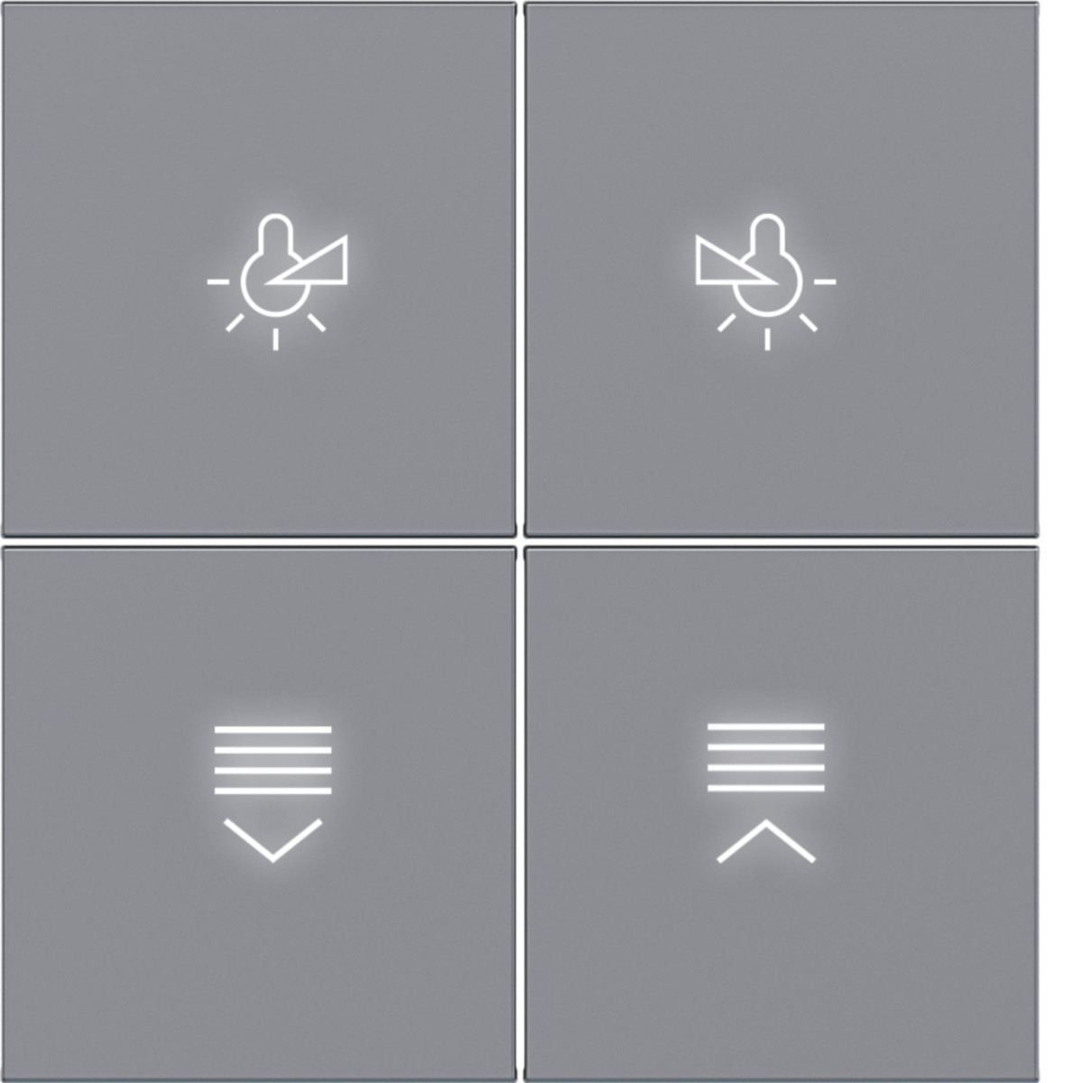 Hager A.x/C.x Afdekking KNX drukknop, 4-V., met achtergrondverl., A.X/C.X, titaan
