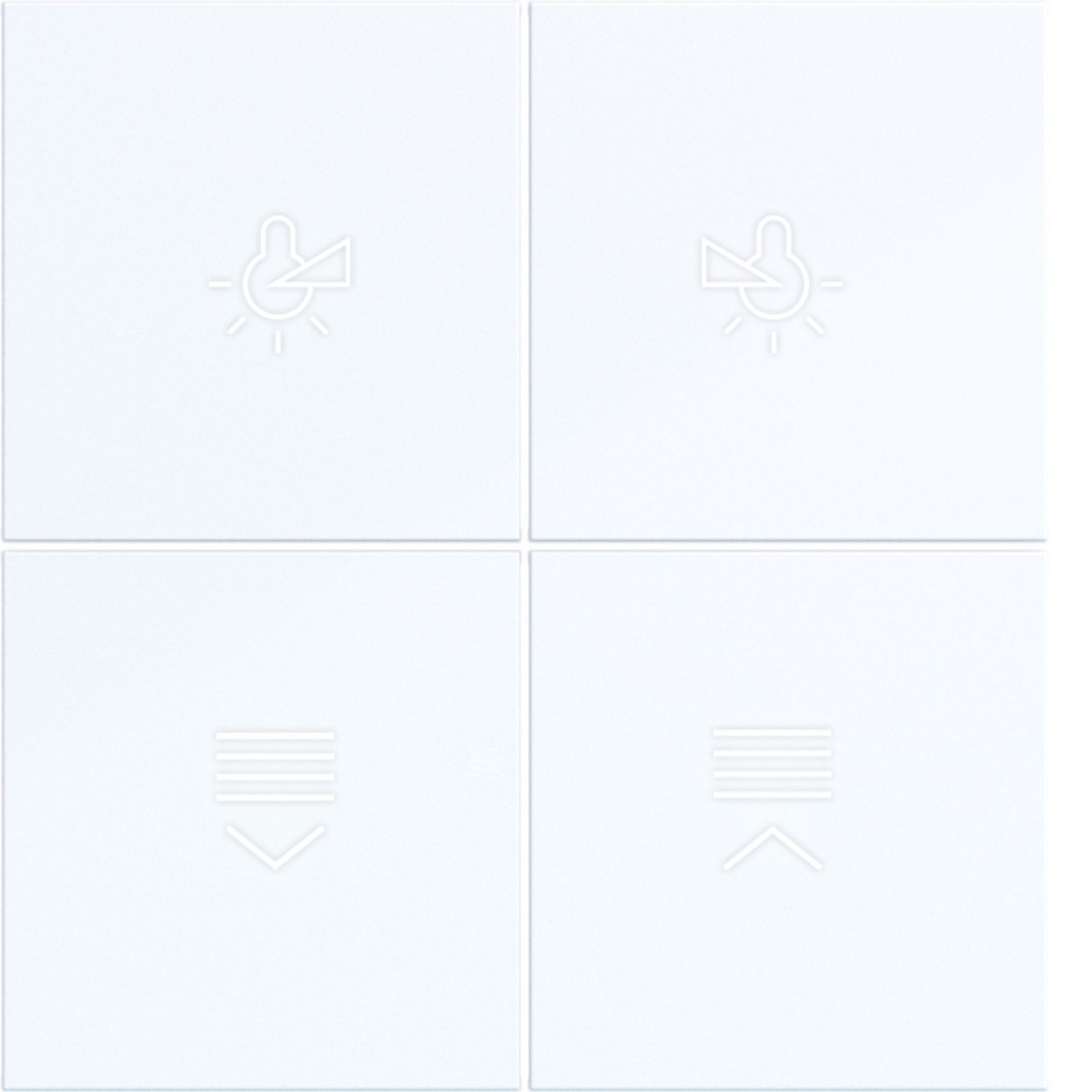 Hager A.x/C.x Afdekking KNX drukknop, 4-V., met achtergrondverl., A.X/C.X, wit GL.