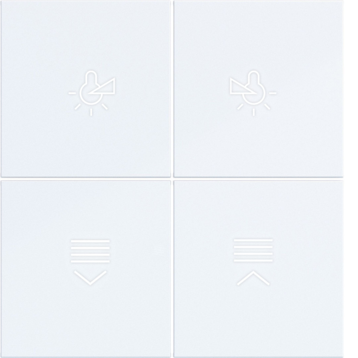 Hager A.x/C.x Afdekking KNX drukknop, 4-V., met achtergrondverl., A.X/C.X, wit mat