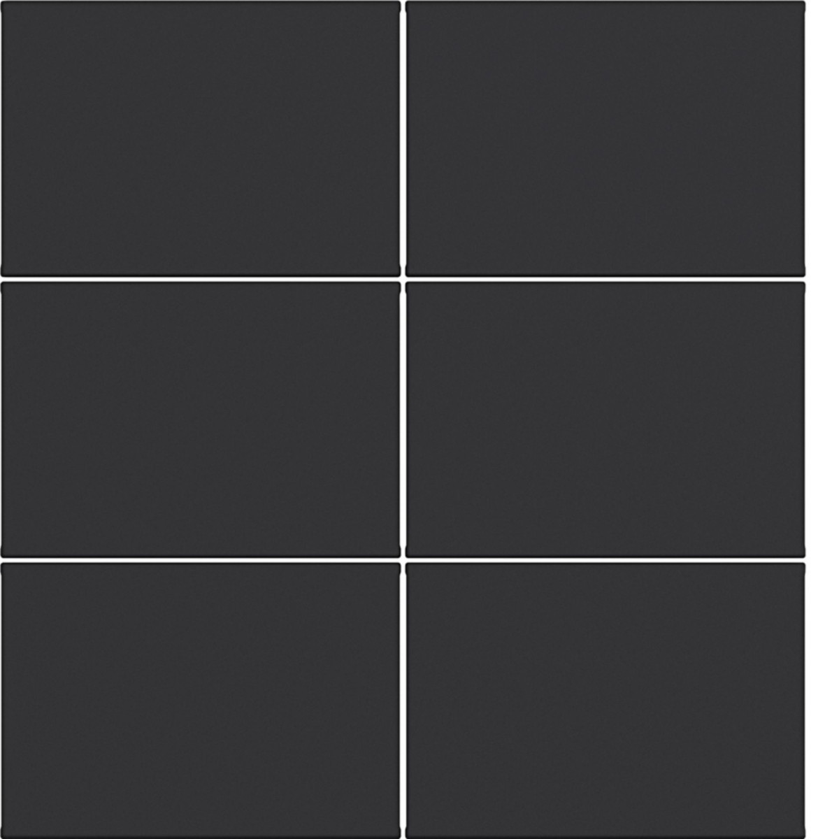 Hager A.x/C.x Afdekking KNX drukknop, 6-voudig, A.X/C.X, nachtzwart mat