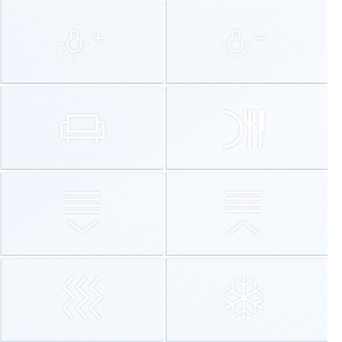 Hager A.x/C.x Afdekking KNX taster, 8-V., met achtergrondverl., A.X/C.X, wit GL.