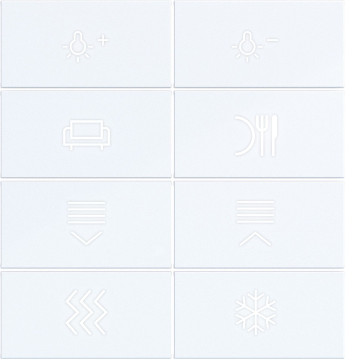 Hager A.x/C.x Afdekking KNX taster, 8-V., met achtergrondverl., A.X/C.X, wit mat