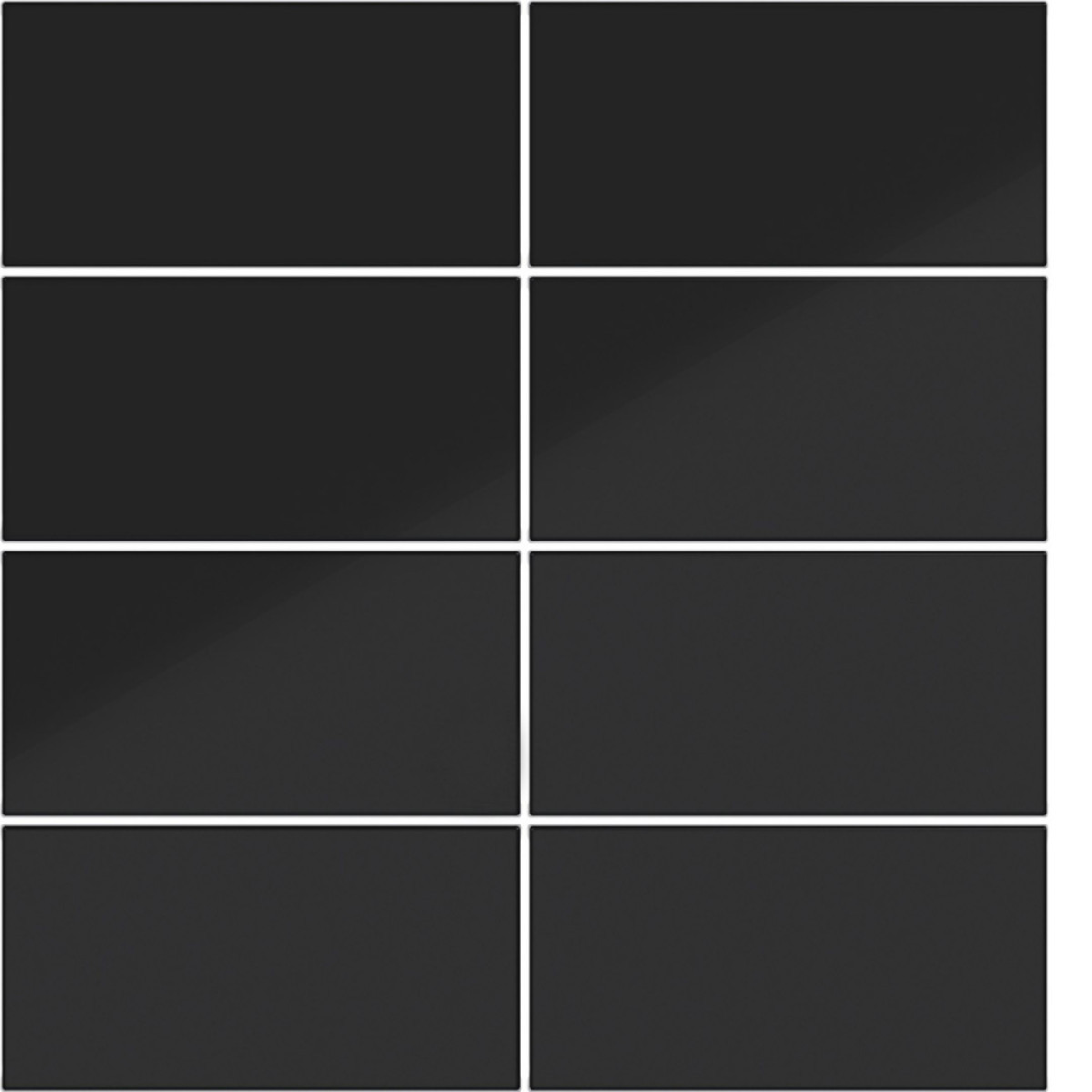 Hager A.x/C.x Afdekking KNX drukknop, 8-voudig, A.X/C.X, nachtzwart glanzend