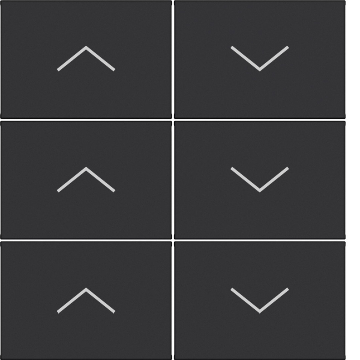 Hager A.x/C.x Toets KNX taster - 6-voudig, opdruk pijl hoog/laag, A.X/C.X, zwart mat