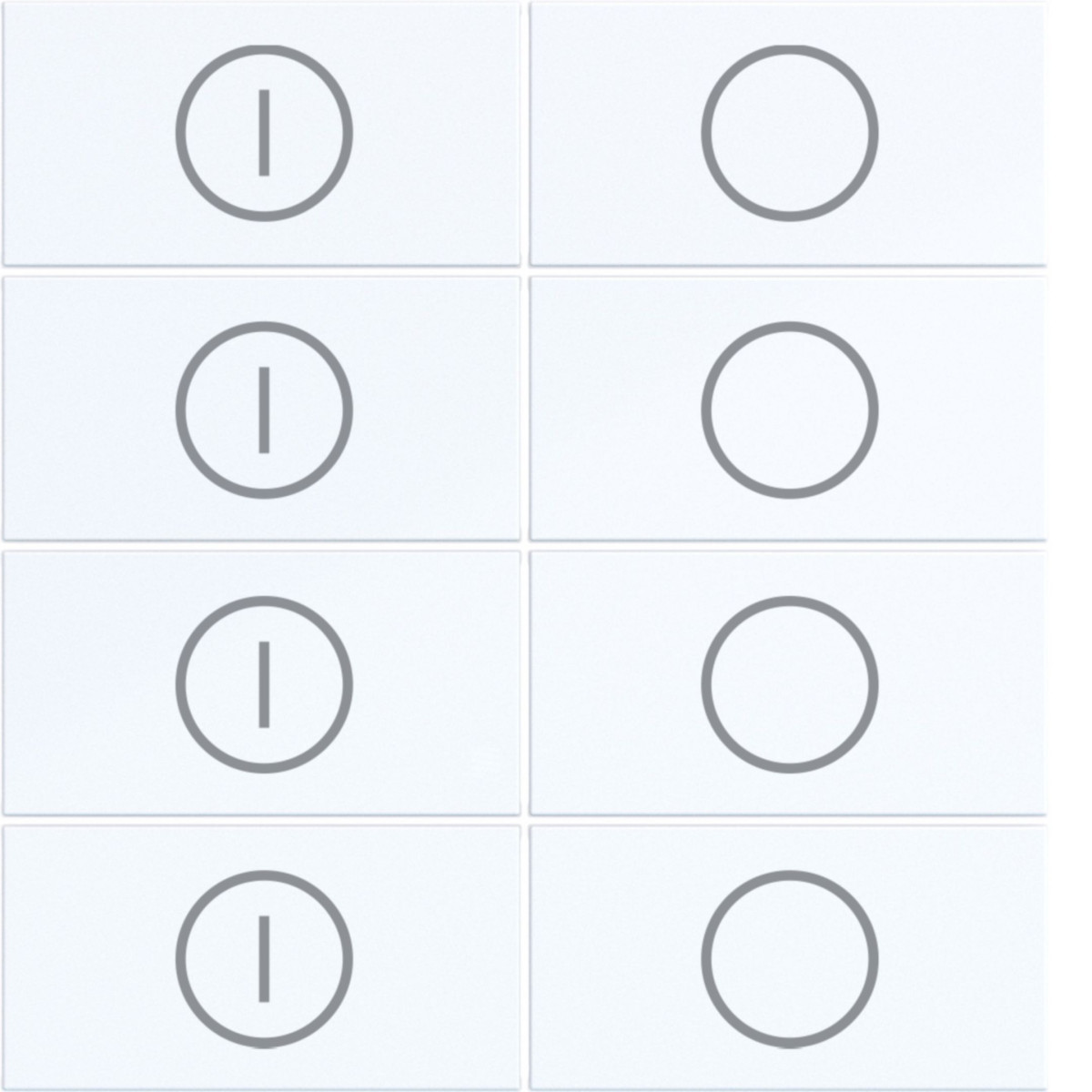 Hager A.x/C.x Toets KNX taster - 8-voudig, opdruk aan/uit, A.X/C.X, wit glanzend