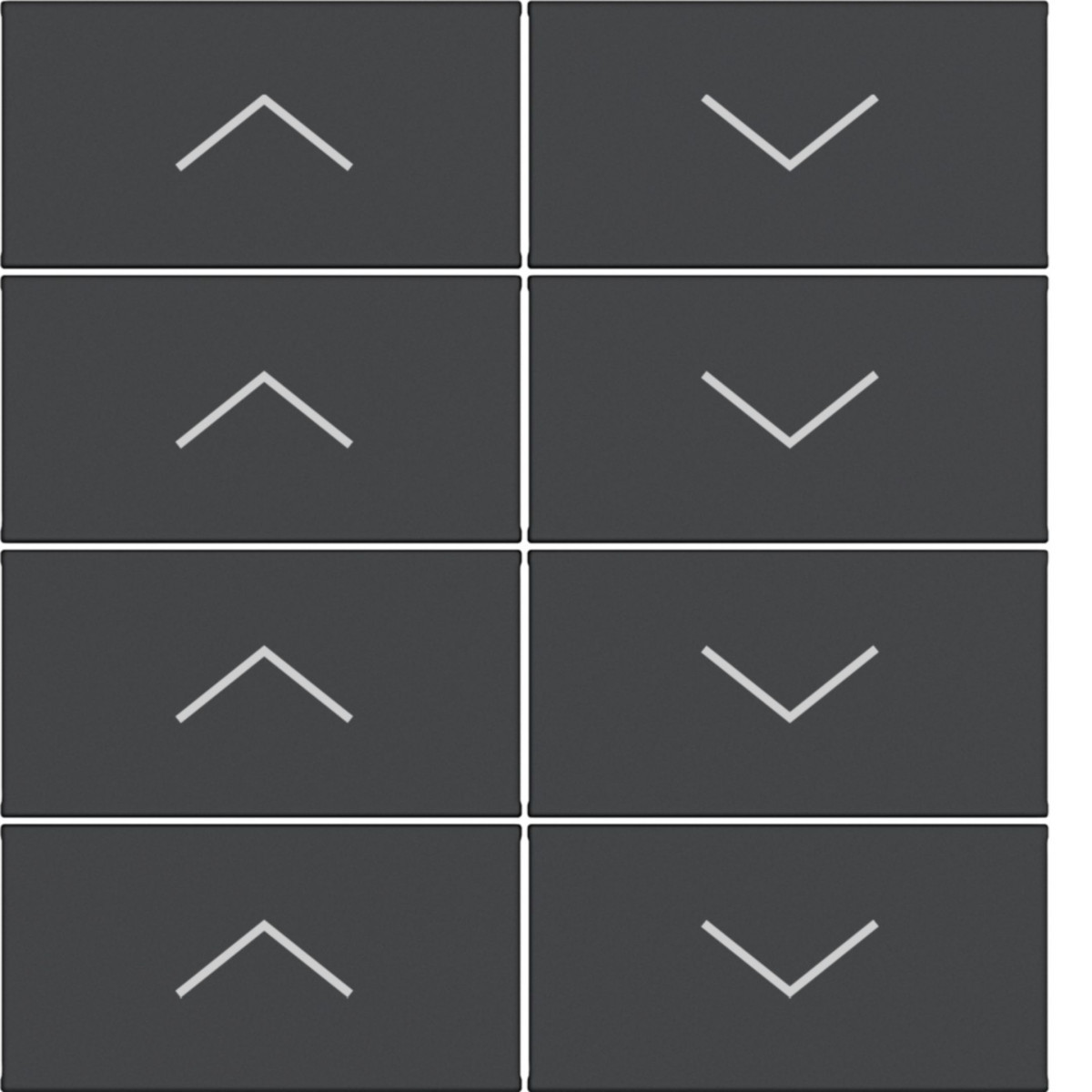 Hager A.x/C.x Toets KNX taster - 8-voudig, opdruk pijl hoog/laag, A.X/C.X, zwart mat