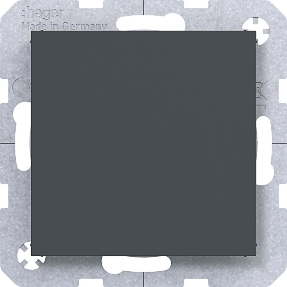Hager A.x/C.x Blindplaat Met centraalplaat, A.X/C.X, antraciet