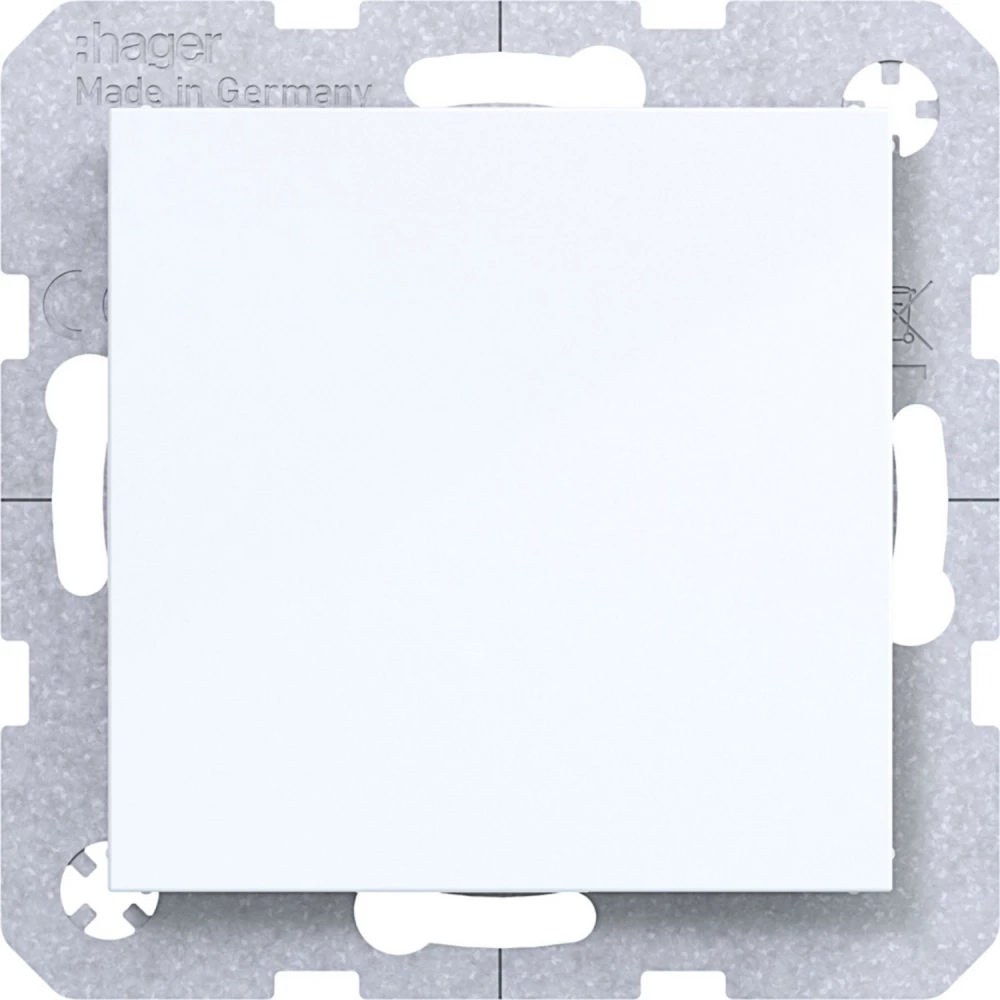 Hager A.x/C.x Blindplaat Met centraalplaat, A.X/C.X, lichtwit glanzend