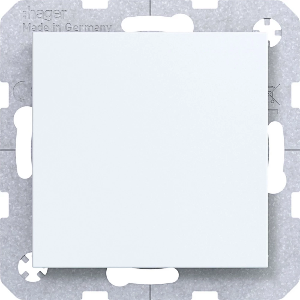 Hager A.x/C.x Blindplaat Met centraalplaat, A.X/C.X, lichtwit mat