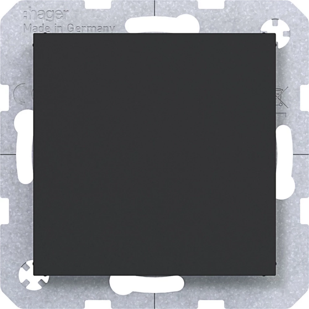 Hager A.x/C.x Blindplaat Met centraalplaat, A.X/C.X, nachtzwart mat