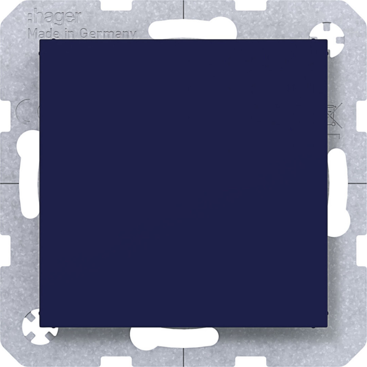 Hager A.x/C.x Blindplaat Met centraalplaat, A.X/C.X, ocean, halfglanzend