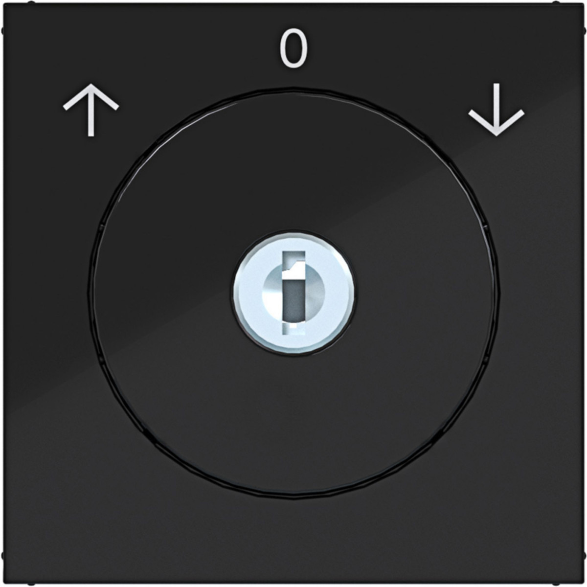 Hager A.x/C.x Centr.PL. jaloezieschakelaar sleutel verw. 0-positie A.X/C.X zwart GL.