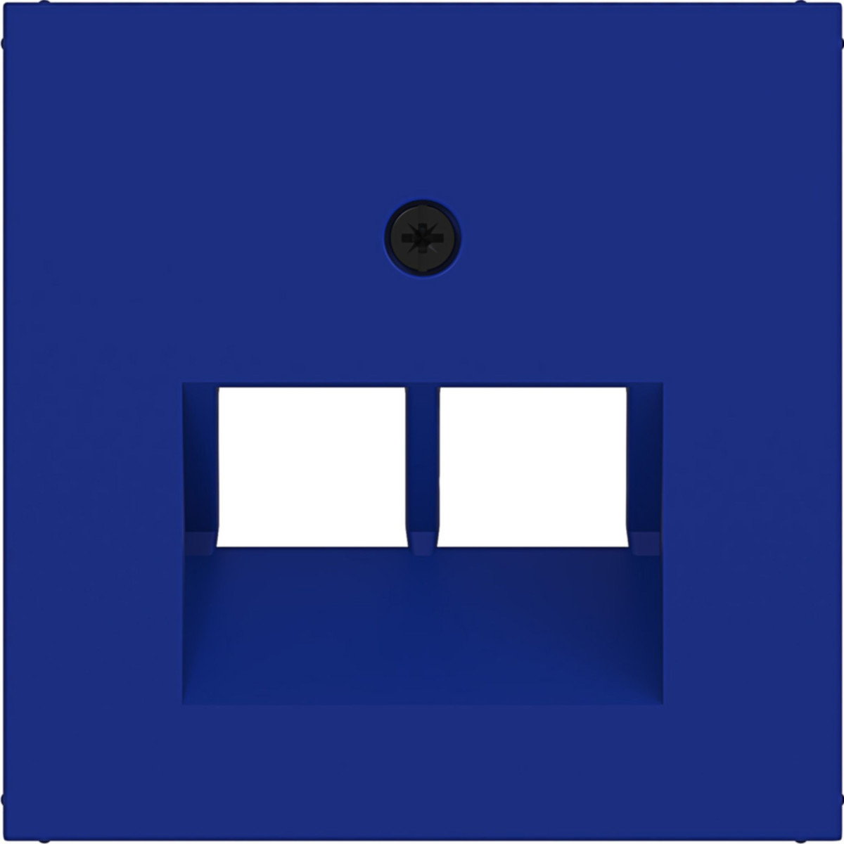 Hager A.x/C.x Centr.PL. voor datadoos 2-V, schuine uitgang, A.X/C.X, cobalt, mat
