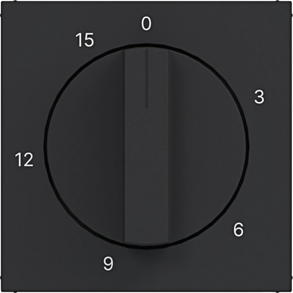 Hager A.x/C.x Centr.PL. voor mechanische tijdschakelklok 0-15 min., A.X/C.X, ZW. mat