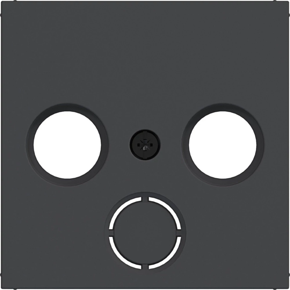 Hager A.x/C.x Centraalpl Antennecontactdoos 2/3-gaats, uitbr., A.X/C.X, zwart mat