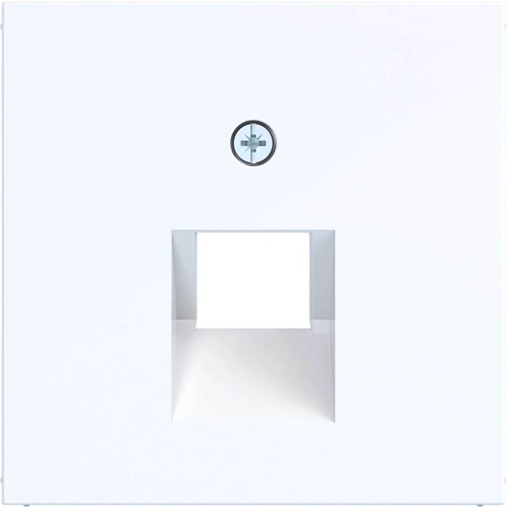 Hager A.x/C.x Centraalpl Datacontactdoos 1-V, schuine uitgang, A.X/C.X lichtwit GLZ.