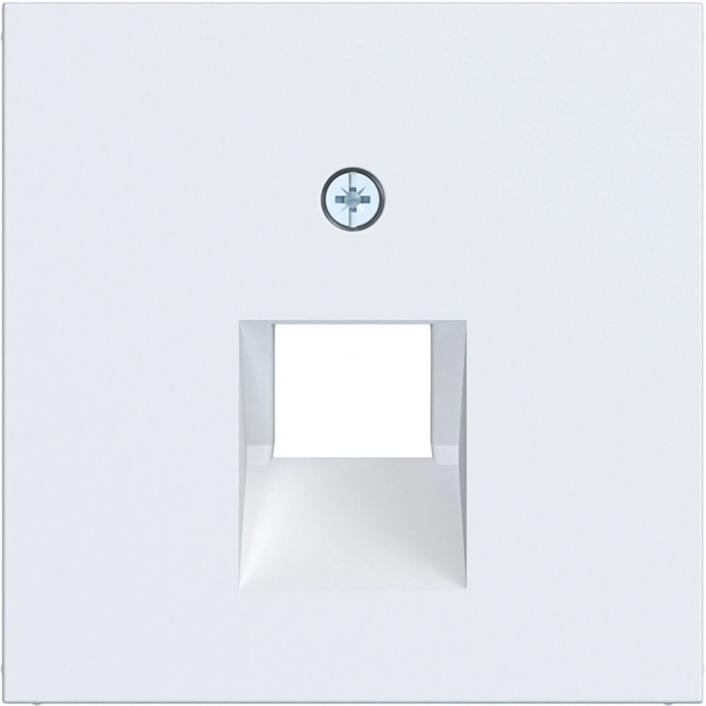 Hager A.x/C.x Centraalpl Datacontactdoos 1-V, schuine uitgang, A.X/C.X lichtwit mat